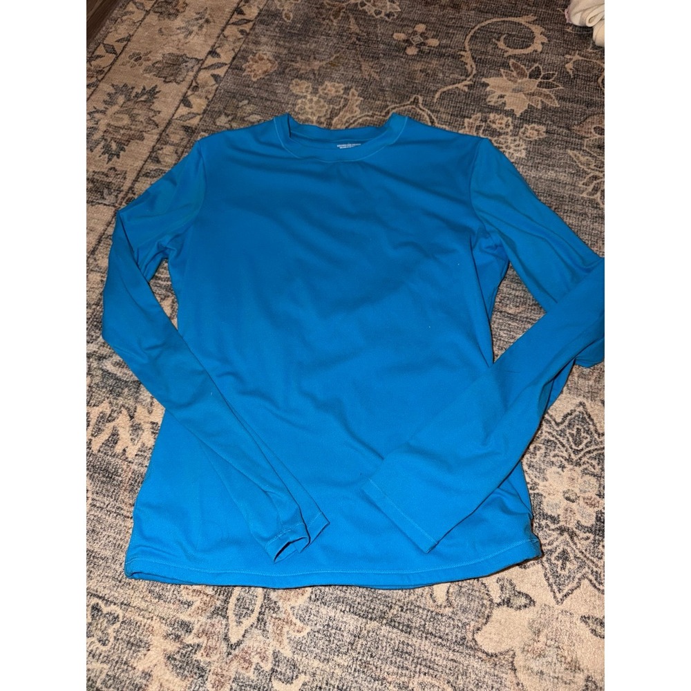 Pumiey Blue Long Sleeve Spandex Top